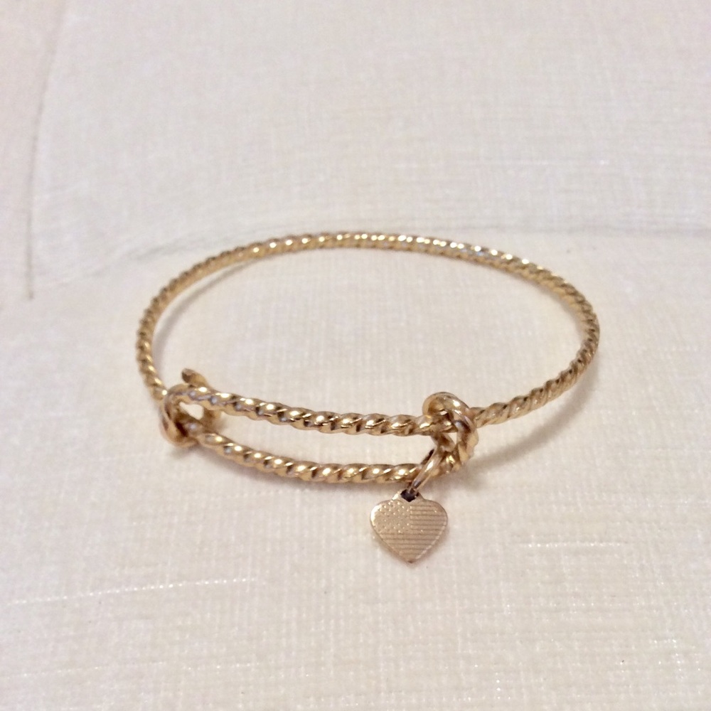 Alex and Ani Gold twist, with Flag Heart Charm